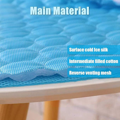 Washable Dog Cooling Mat Ice Silk Cooling Mat for Dogs Pet Self Cooling Pad Blanket Dog Cool Pad for Indoor & Outdoor Car Seats (Blue, 20x16 in)