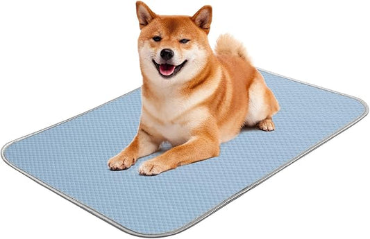 Summer Dog Cooling Mat Washable Ice Silk Self Cool Pad for Small Dogs and Cats, 27x22in Pet Sleeping Pad for Crate, Bed, Indoor & Outdoor Floor, Car Seats