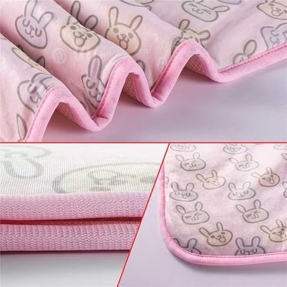 Pet Cooling Mat Cat Dog Cushion Pad Summer Cool Down Comfortable Soft for Pets and Adults (M, Pink)