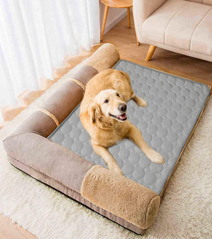 Cooling Mat for Dog Puppy Cat Washable Cooling Pad, Reusable Ice Silk Dog Self Cooling Mat, Sleeping Pad Blanket for Beds Kennels Couches Sofa Floors Car Seats, Large, Grey