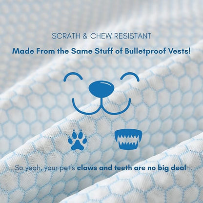 Pet Cooling Mat, Chew & Scratch Resistant  for Mini Dogs & Cats Up to 10 lbs, S 18''*14'' Machine Washable Non-Skid Portable Easy to Fold Crate Pad