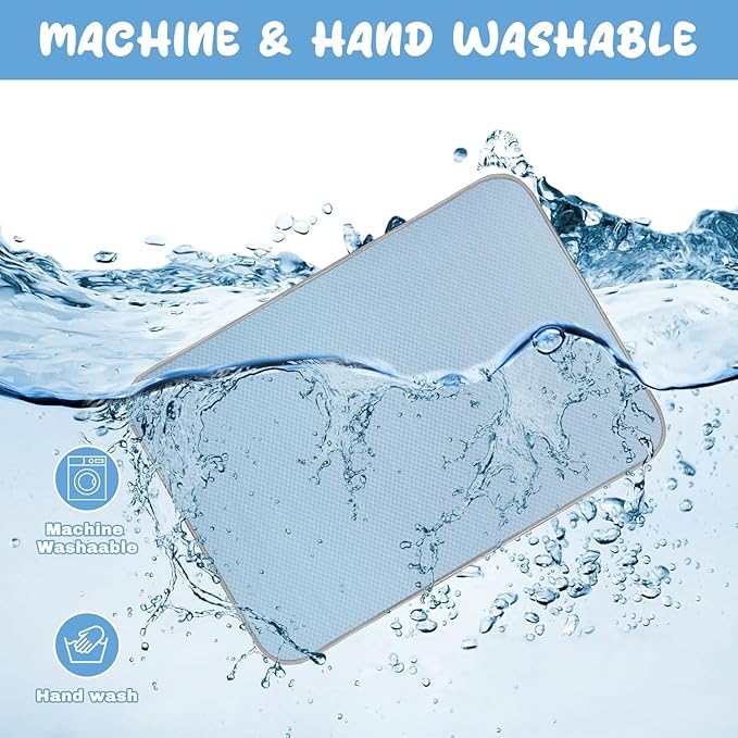 Summer Dog Cooling Mat Washable Ice Silk Self Cool Pad for Small Dogs and Cats, 27x22in Pet Sleeping Pad for Crate, Bed, Indoor & Outdoor Floor, Car Seats