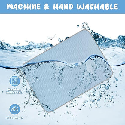 Summer Dog Cooling Mat Washable Ice Silk Self Cool Pad for Small Dogs and Cats, 27x22in Pet Sleeping Pad for Crate, Bed, Indoor & Outdoor Floor, Car Seats