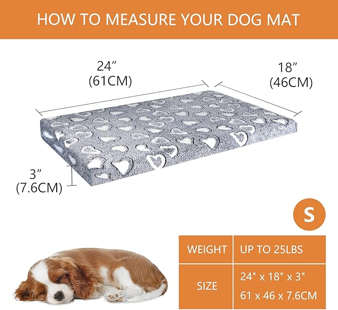Reversible Cool and Warm Dog Bed Mat for Crates - Stylish Pad With Waterproof Inner Linings and Removable Machine Washable Cover, Firm Support for Small to XX-Large Dogs, Grey