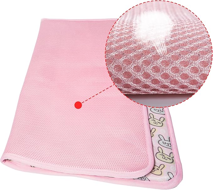 Pet Cooling Mat Cat Dog Cushion Pad Summer Cool Down Comfortable Soft for Pets and Adults (M, Pink)