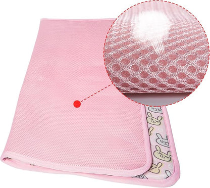 Pet Cooling Mat Cat Dog Cushion Pad Summer Cool Down Comfortable Soft for Pets and Adults (M, Pink)