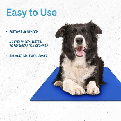 Gel Mat, Large - Pressure-Activated Cooling Pad for Pets 25-50 lbs - Non-Toxic, No Water or Refrigeration Needed - Ideal for Home, Travel & Crates